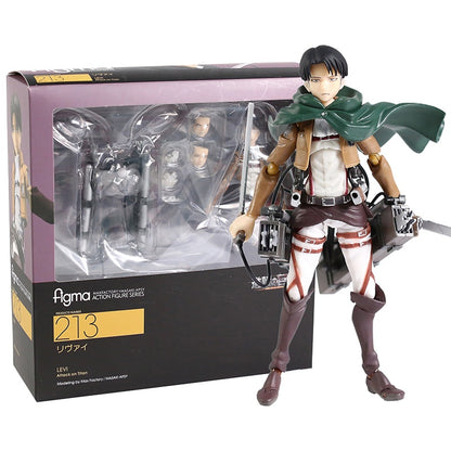 Figma Attack on Titan Eren Jaeger / Mikasa Ackerman / Levi Ackerman / PVC Action Figure Model Toy Figuirne