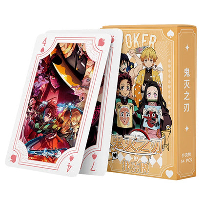 Demon Slayer Poker playing cards board games Anime Nezuko child kids Children toys deck card manga Jujutsu Kaisen Spy X Family