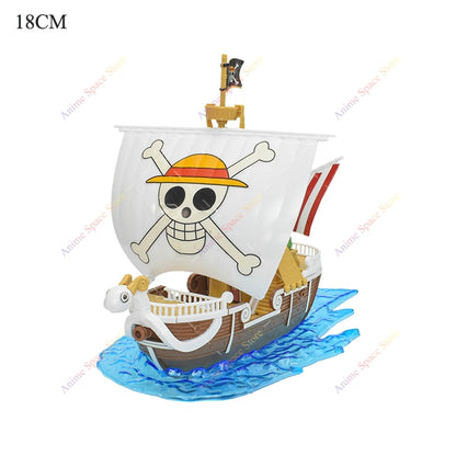 18cm Anime One Piece Figure Thousand Sunny Going Merry Boat Pirate Ship Fiugrine Toys Action Figures Shanks Assembly Model Toys