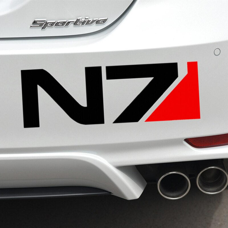 Creative Mass Effect N7 Car Stickers and Decals Funny Motorcycle Bumper Window Cover Scratches Waterproof Accessories KK13*4cm