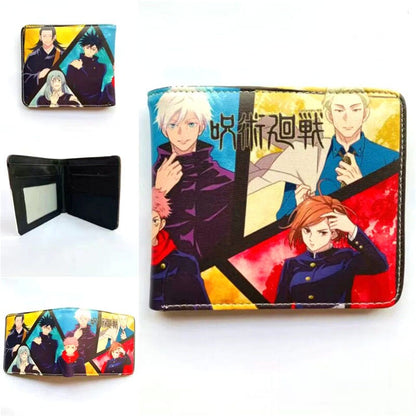 Anime Jujutsu Kaisen Wallet Fashion PU Leather Purse Itadori Yuji Fushiguro Megumi Cosplay Short Wallets Gift