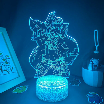 LOL League of Legends Game Figure Jinx 3D Led Neon Night Light Sitting Room Colorful Decor Game LOL Jinx Lava Lamp Gifts For Kid