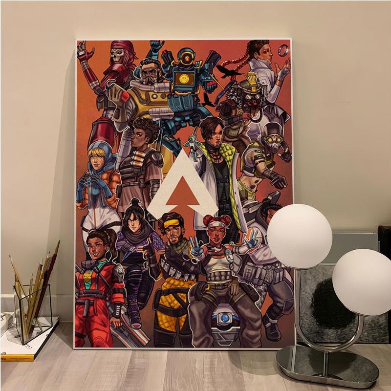 Apex Legends Game Anime Posters Kraft Paper Sticker DIY Room Bar Cafe Nordic Home Decor