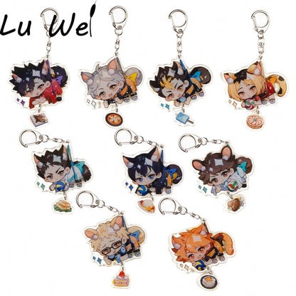 Anime Keychain haikyuu!! Hinata Shoyo Kageyama Tobio Hanging Animal Interlayer Key Chain Accessories Cute Bag Pendant Key Ring