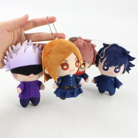 10cm Anime Jujutsu Kaisen Gojo Satoru Fushiguro Megumi Itadori Yuji Plush Soft Stuffed Toys Dolls Pendant Keychain Kids Gift