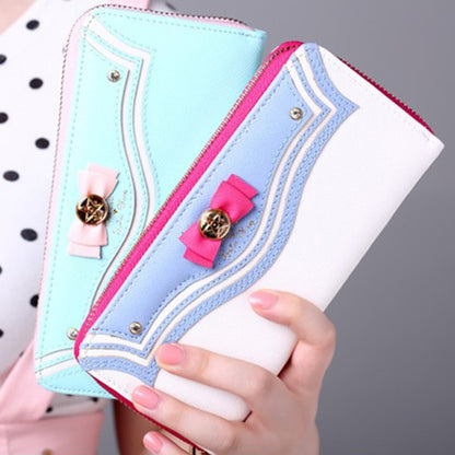 Kawaii Sailor Moon Designer Leather Long Wallet Women Japanese Fashion Brand Lady Zipper Purse Lovely Handbag Clutch Female