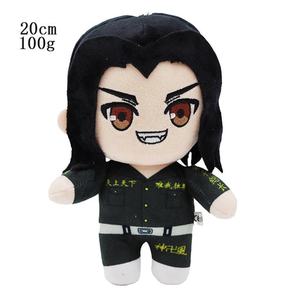 20cm Tokyo Revengers Plush Stuffed Toys Mikey Draken Hanagaki Takemichi Anime Figure Kawaii Dolls Kids Birthday Christmas Gifts