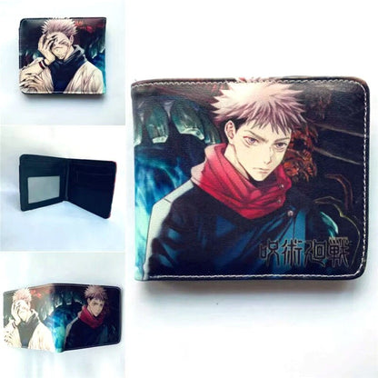 Anime Jujutsu Kaisen Wallet Fashion PU Leather Purse Itadori Yuji Fushiguro Megumi Cosplay Short Wallets Gift