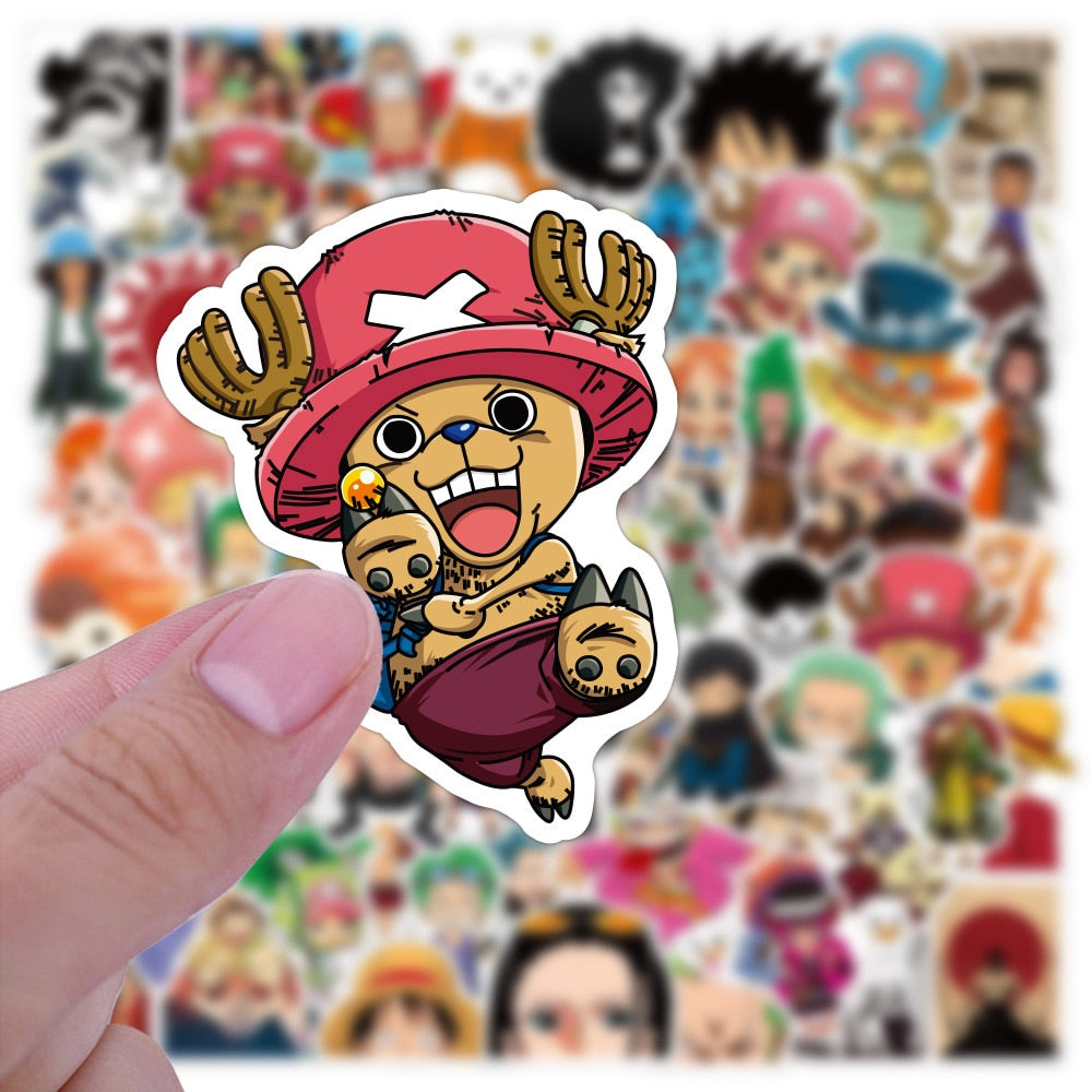 10/30/50/100pcs Vintage ONE PIECE Stickers Anime for Kids Toy DIY Motorcycle Helmet Phone Skateboard Cartoon Decal Sticker Packs