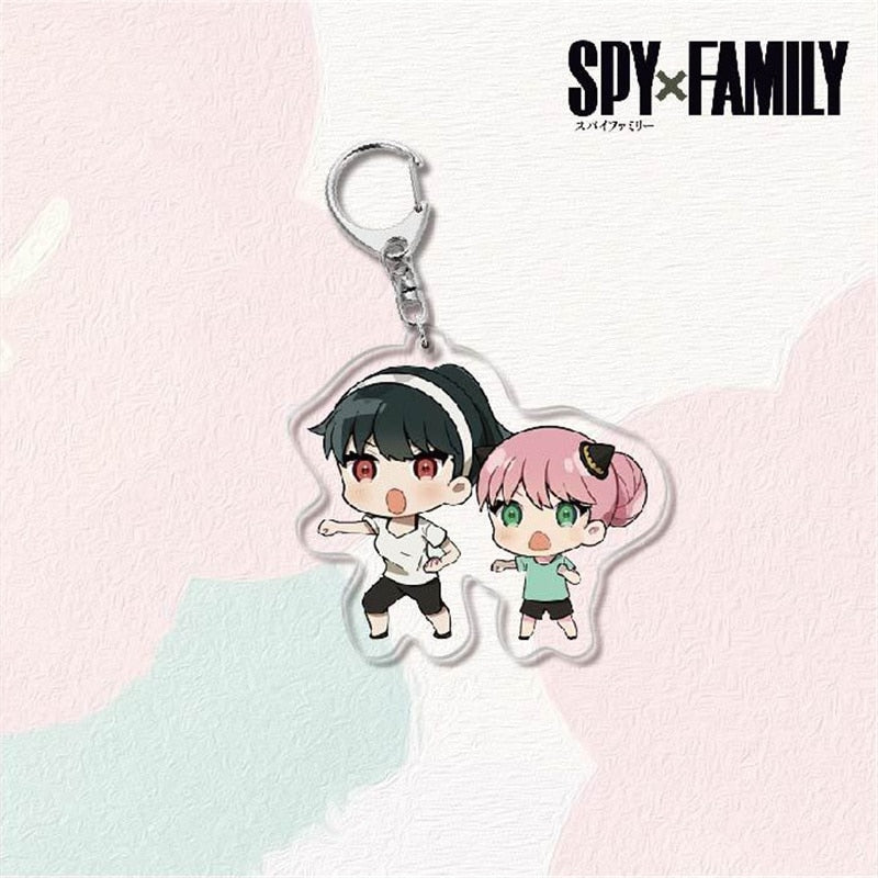 Kawaii Spy X Family Cosplay Keychain Twilight Yor Forger Anya Forger Keyring Cartoon Print Acrylic Key Chain Ring Anime Jewelry