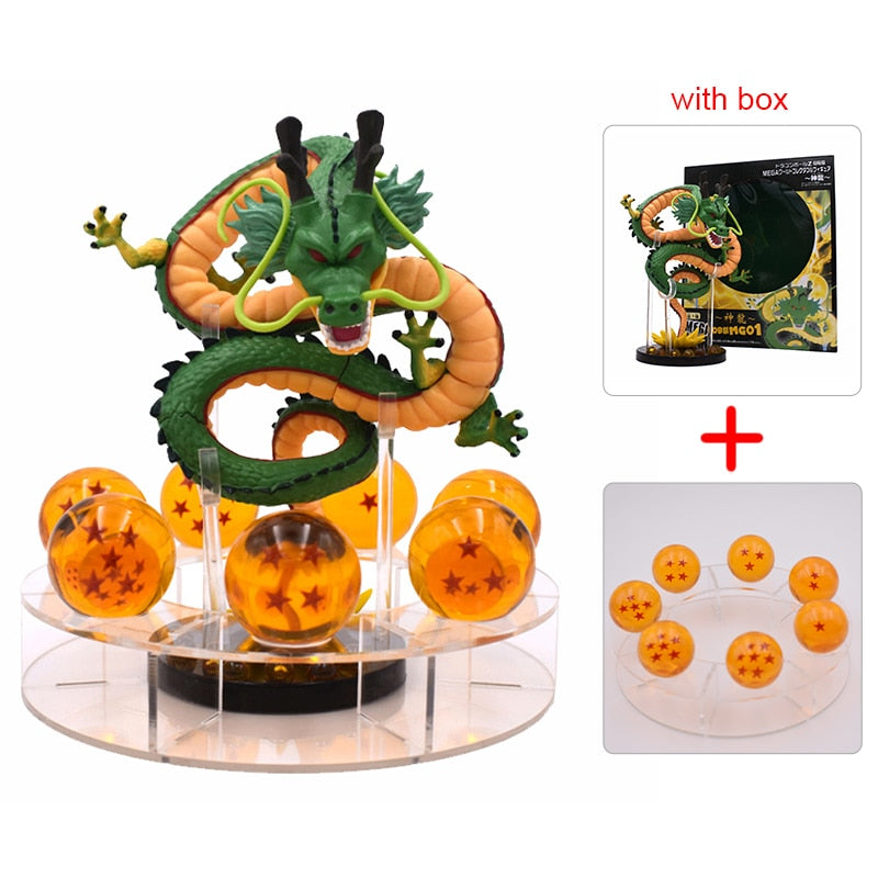 Dragon Ball Z Anime Shenlong Figures Set Esferas Del Dragon and 7 Stars Dragonball Balls 3.5cm Shelf Figurine Collection Model