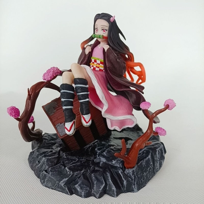 Demon Slayer Kamado Anime Figure Kamado Nezuko PVC Action Figure Toy Kimetsu no Yaiba Statue Adult Collectible Model Doll Gift