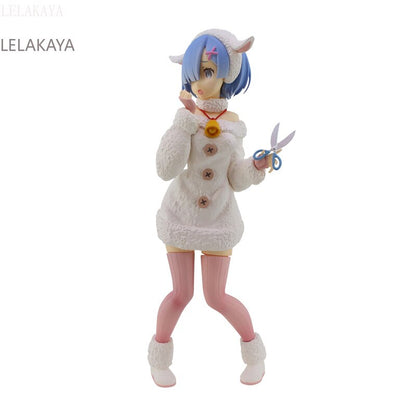 Original Anime Re: Zero In A Different World From Zero Rem Ram Wolf and Seven Little Goats Fairy Tale Ver. PVC Action Figure toys