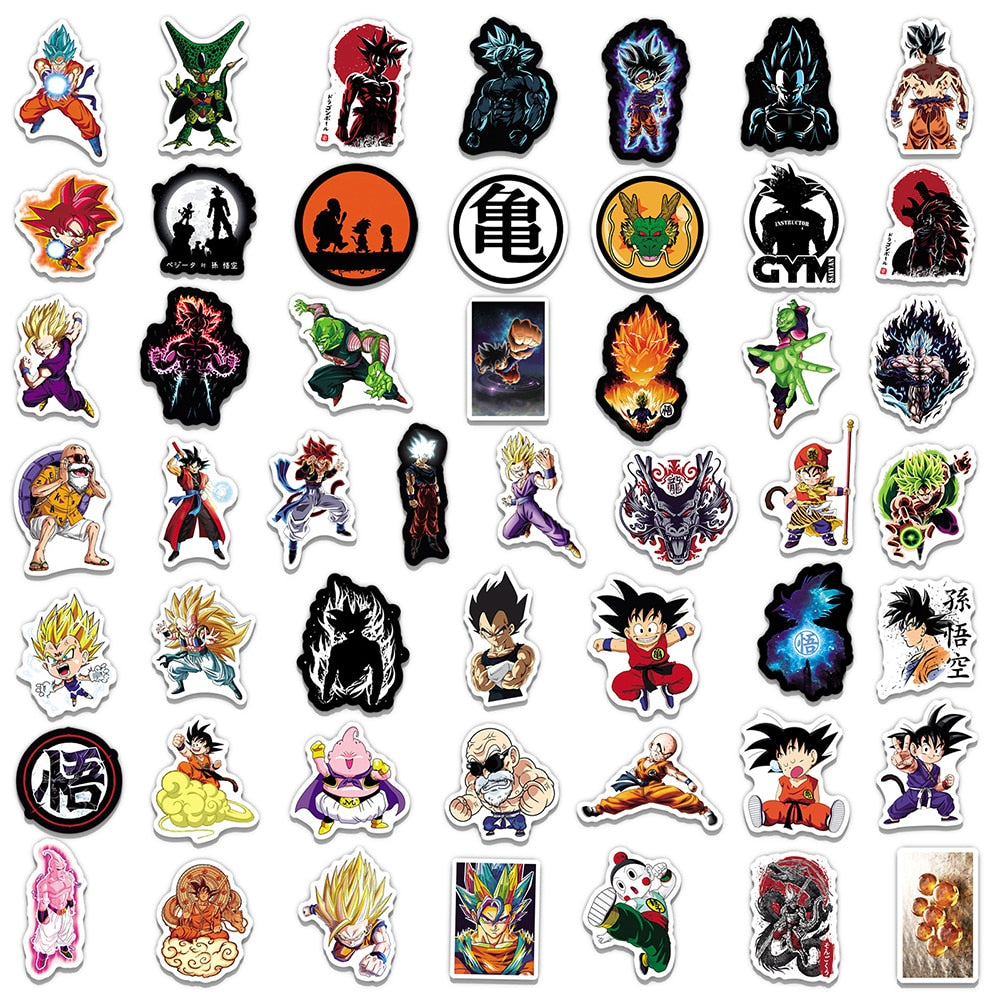 10/30/50PCS Dragon Ball Cool Anime Stickers Decals Decoration DIY Phone Notebook Suitcase Laptop Fridge Wall Graffiti Sticker