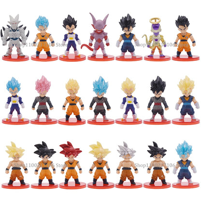 8/21pcs Dragon Ball Z Goku Vegeta Freeza Broly Action Anime Figure Draognball Super Saiyan Figura PVC Model Dolls Birthday Gifts