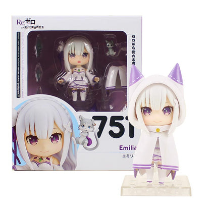 10cm Re: Zero in a Different World From Zero Anime Figure Emilia Action Figure 663# Rem Ram Figurine Collectible Model Doll Toys