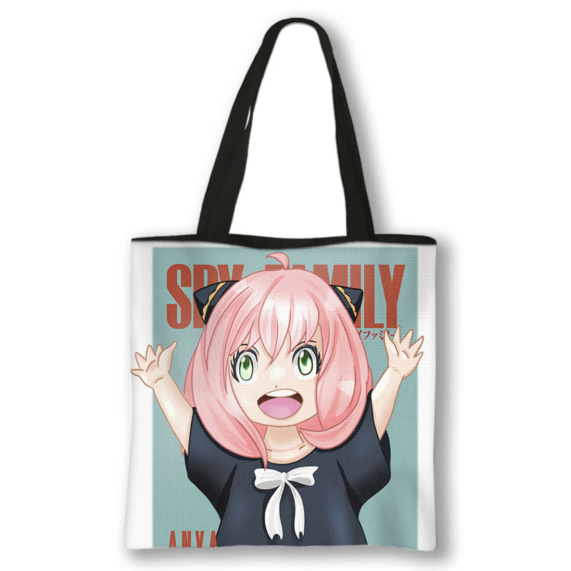 Japanese Anime Spy x Family Print Handbag Women Manga Characters Anya Shopping Bags Harajuku Totes Bag Canvas Shoulder Bags Gift