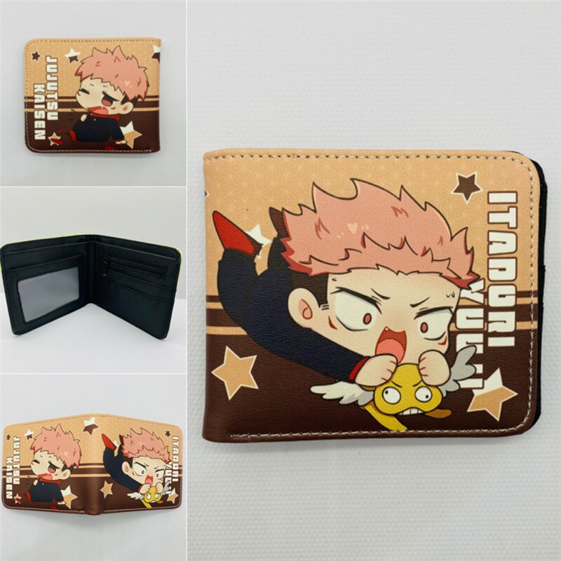 Anime Jujutsu Kaisen Wallet Fashion PU Leather Purse Itadori Yuji Fushiguro Megumi Cosplay Short Wallets Gift