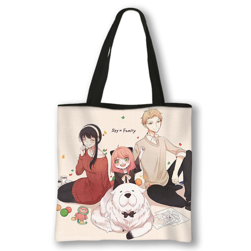 Japanese Anime Spy x Family Print Handbag Women Manga Characters Anya Shopping Bags Harajuku Totes Bag Canvas Shoulder Bags Gift