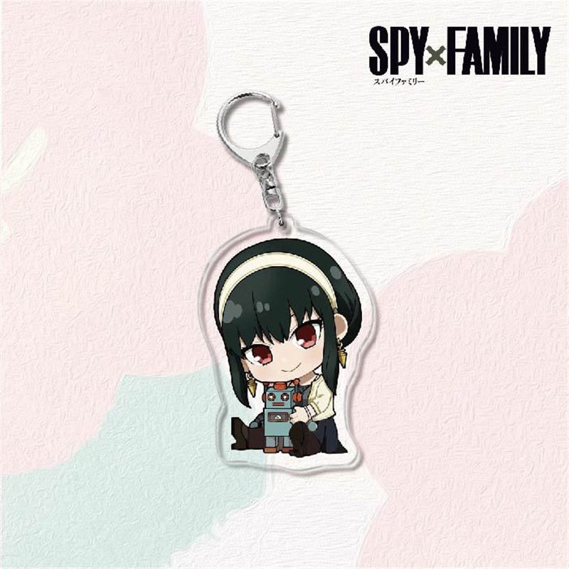 Kawaii Spy X Family Cosplay Keychain Twilight Yor Forger Anya Forger Keyring Cartoon Print Acrylic Key Chain Ring Anime Jewelry