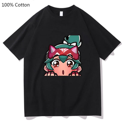 Kiriko Overwatch 2 T-shirts WOMEN 100% Cotton Kawaii/Cute T Shirts Hot Game Tshirts Handsome Short Sleeve Cartoon Fashion O-neck