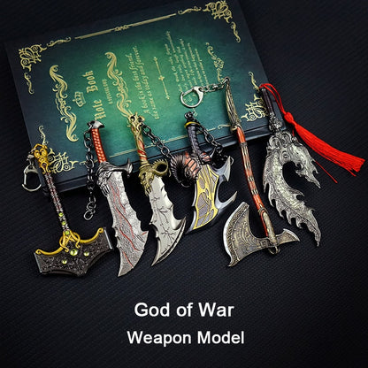 God of War Alloy Game Peripherals Models Pendant Anime Kratos Weapon Metal Replica Miniature Decoration Blade of Chaos Ornaments