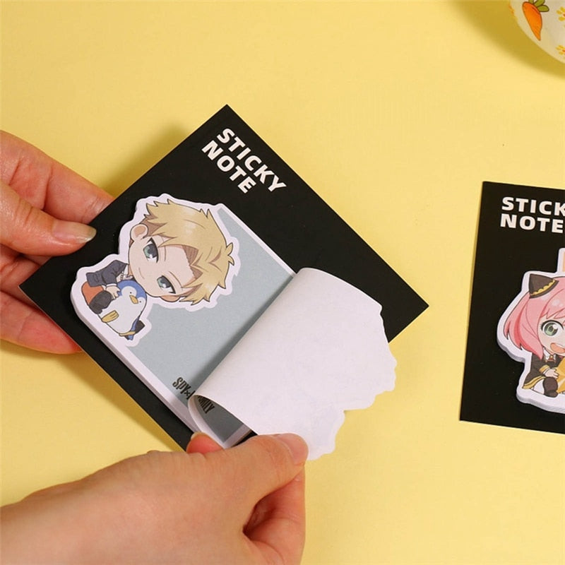 30 Sheets Anime Spy X Family Sticky Note Leave Message Memo Pad Stickers Tearable Memo Pads Notes Index Flags Tab Stationery