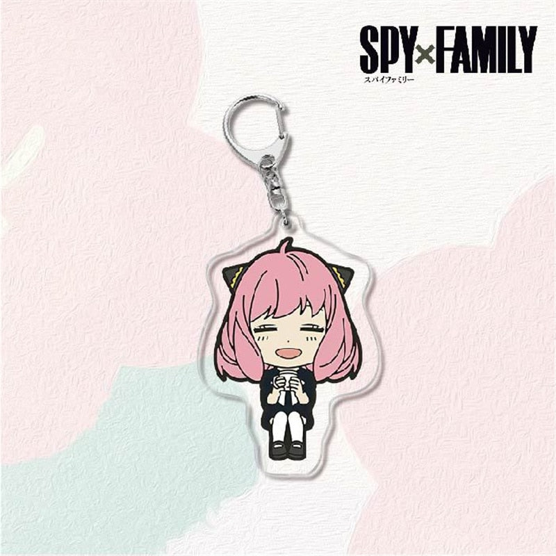 Kawaii Spy X Family Cosplay Keychain Twilight Yor Forger Anya Forger Keyring Cartoon Print Acrylic Key Chain Ring Anime Jewelry