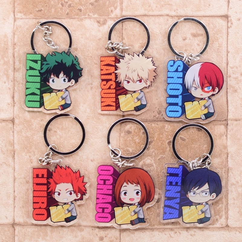 Keychain Anime Character My Hero Academia Deku Acrylic Keyring Japanese Cartoon Bag Handbag Gift For Student Comic Fans