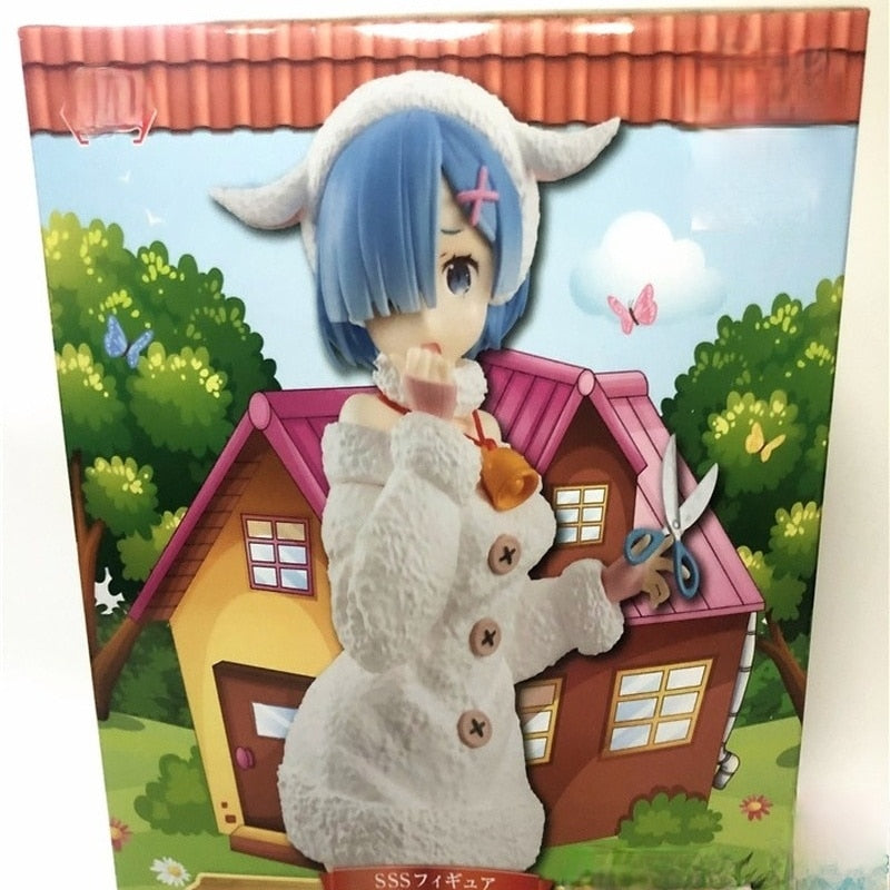 Original Anime Re: Zero In A Different World From Zero Rem Ram Wolf and Seven Little Goats Fairy Tale Ver. PVC Action Figure toys