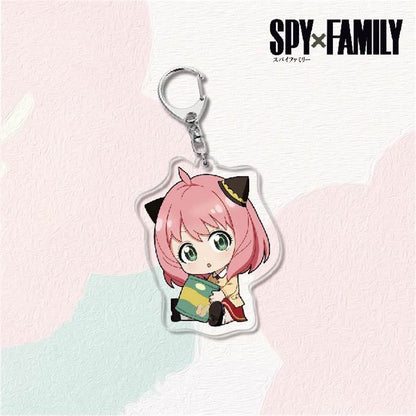 Kawaii Spy X Family Cosplay Keychain Twilight Yor Forger Anya Forger Keyring Cartoon Print Acrylic Key Chain Ring Anime Jewelry