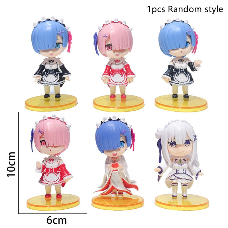 Anime Re: Zero In A Different World From Zero Rem Ram yellow skirt Figure cute Emilia PVC Action Figure Collection Model Toys