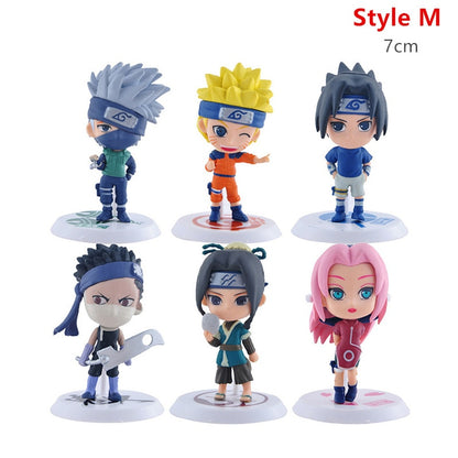 6pcs/set Chess Naruto Sakura Action Figures Uchiha Gaara Kakashi Model PVC Anime Figurines for Decoration Collection Gift Toys