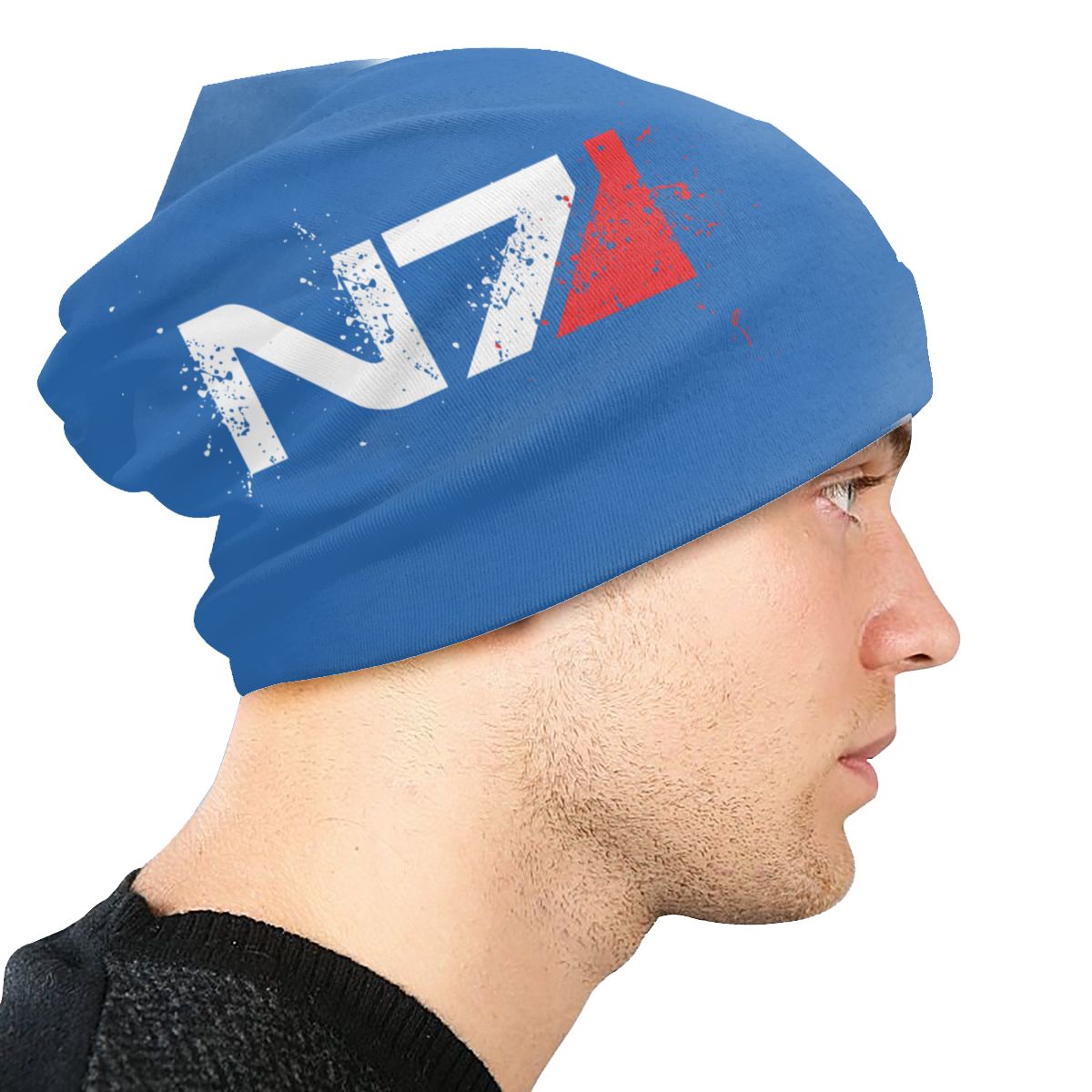 Video Game Mass Effect N7 Skullies Beanies Caps Men Women Unisex Hip Hop Winter Warm Knit Hat Alliance Military Bonnet Hats