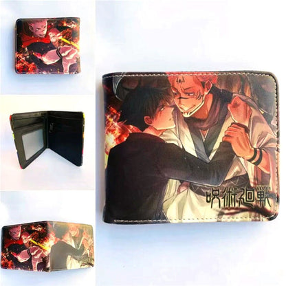 Anime Jujutsu Kaisen Wallet Fashion PU Leather Purse Itadori Yuji Fushiguro Megumi Cosplay Short Wallets Gift