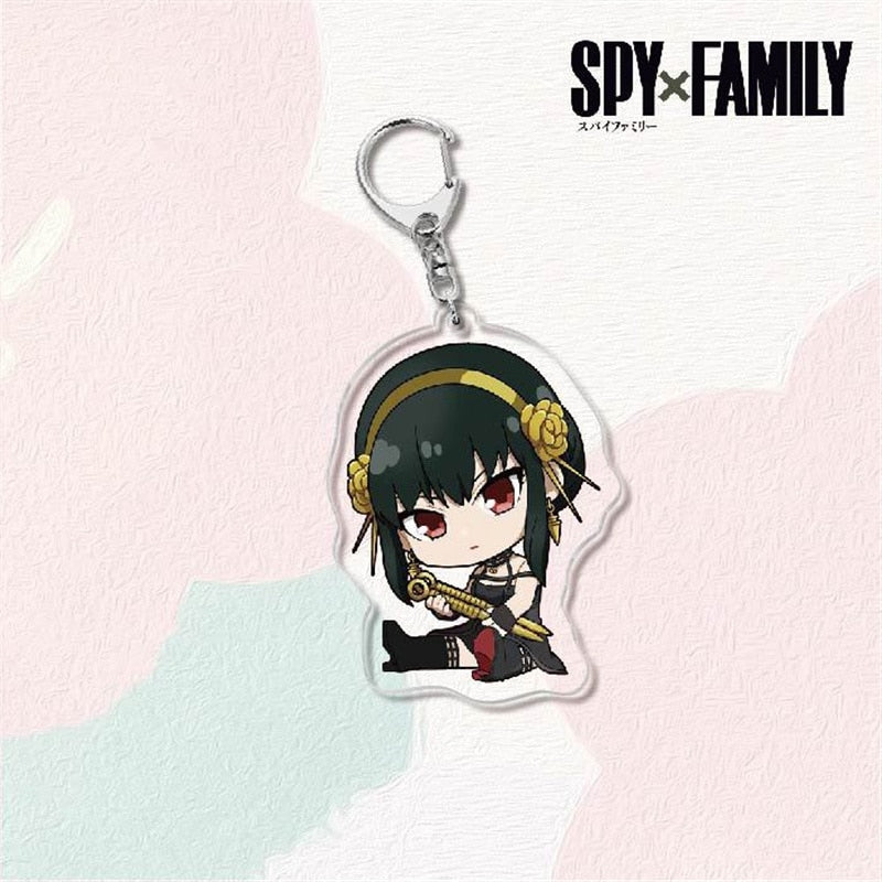 Kawaii Spy X Family Cosplay Keychain Twilight Yor Forger Anya Forger Keyring Cartoon Print Acrylic Key Chain Ring Anime Jewelry