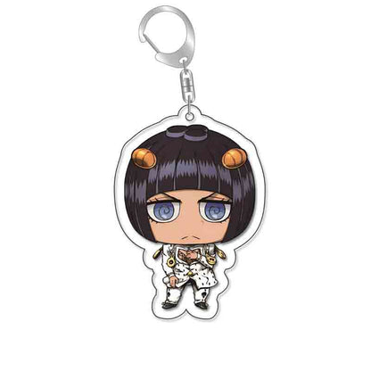 Anime Keychain JoJos Bizarre Adventure Man Key Chain for Women Accessories Cute Bag Pendant Key Ring Acrylic Cartoon Friends Gift