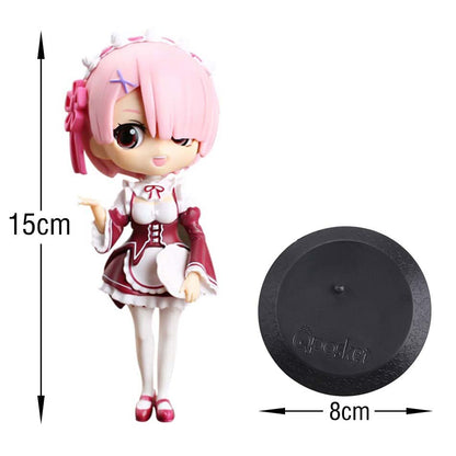 Japanese Anime 15cm Rem Re: Zero In A Different World From Zero Kawaii Qposket Girl Figure PVC Collection Model Toys