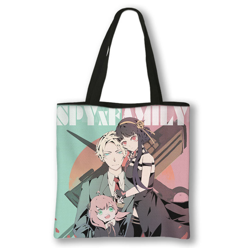 Japanese Anime Spy x Family Print Handbag Women Manga Characters Anya Shopping Bags Harajuku Totes Bag Canvas Shoulder Bags Gift