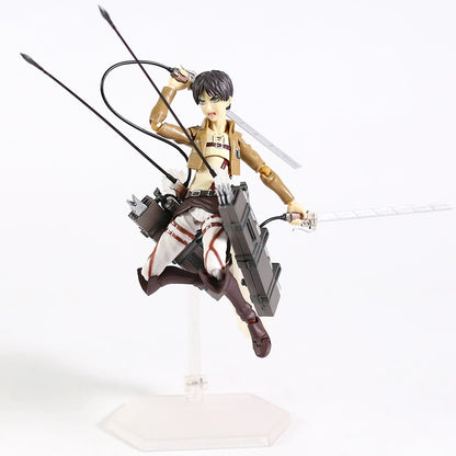 Figma Attack on Titan Eren Jaeger / Mikasa Ackerman / Levi Ackerman / PVC Action Figure Model Toy Figuirne