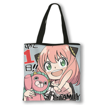 Japanese Anime Spy x Family Print Handbag Women Manga Characters Anya Shopping Bags Harajuku Totes Bag Canvas Shoulder Bags Gift