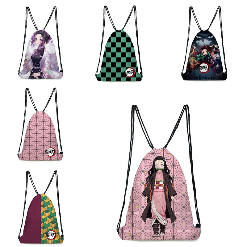 Japan Anime Kimetsu No Yaiba Demon Slayer Kamado Tanjirou Agatsuma Zenitsu Tomioka Giyuu Bunchy pocket Bag