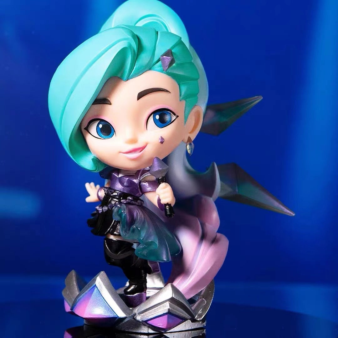 Genuine League of Legends KDA Seraphine cartoon game garage Kit Movable doll Animation ornament Model birthday gift for boy kids