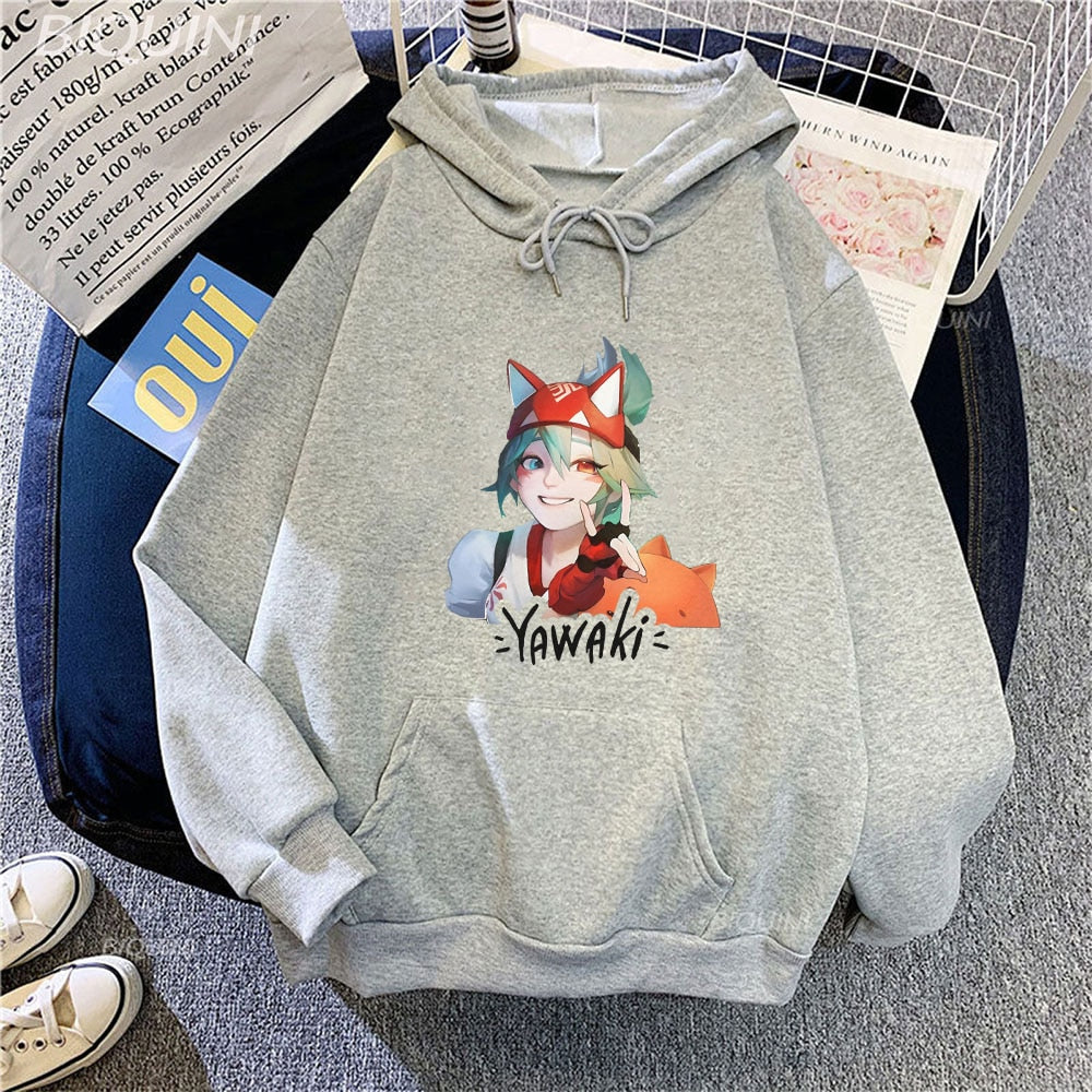 Anime Overwatch 2 Hoddies Kiriko Printing Hoddie Men Women Funny Jacket Sweatshirt Winter Autumn Fashion Long Slevees Clothing