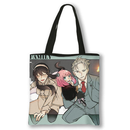 Japanese Anime Spy x Family Print Handbag Women Manga Characters Anya Shopping Bags Harajuku Totes Bag Canvas Shoulder Bags Gift