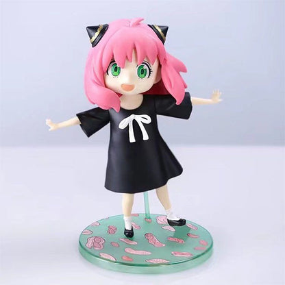 18CM Anya Forger PVC Replaceable Head Mini Spy X Family Figures Loid Forger Yor Forger Figurine Manga Doll Cute Toys