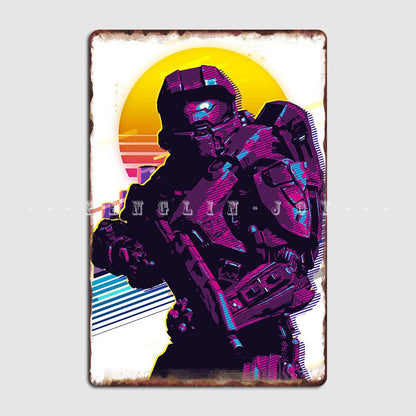 Master Chief Poster Metal Plaque Club Party Wall Custom Poster Tin Sign Poster