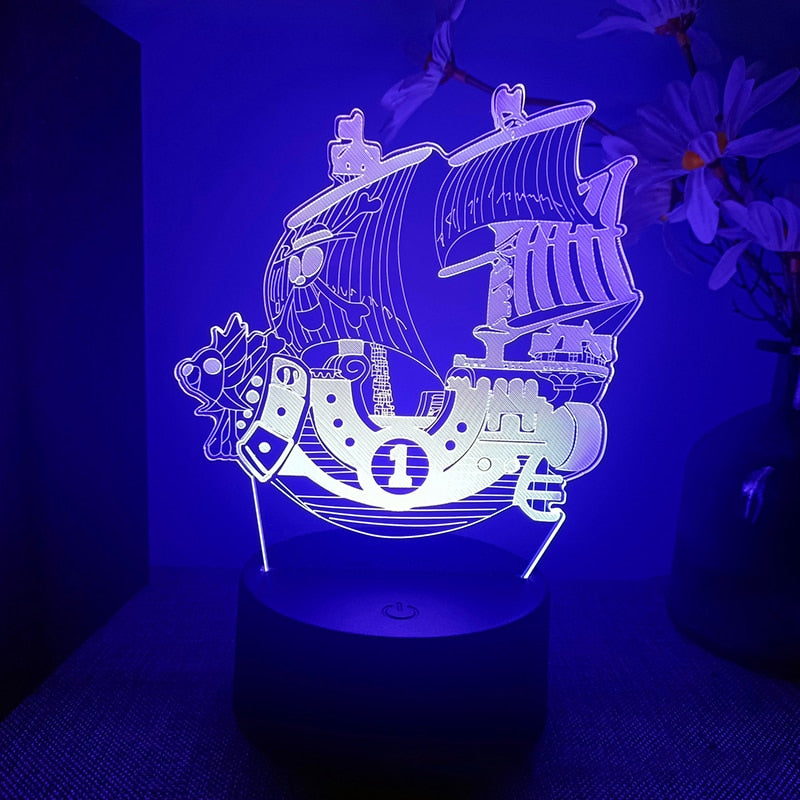 Anime One Pieces Lamp Figure Luffy Sanji Zoro Nami 3D Led Night Light Child Manga Gift Color Changing Action Figure Model Toy