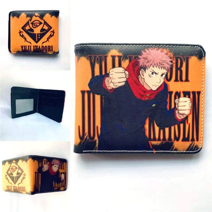 Anime Jujutsu Kaisen Wallet Fashion PU Leather Purse Itadori Yuji Fushiguro Megumi Cosplay Short Wallets Gift