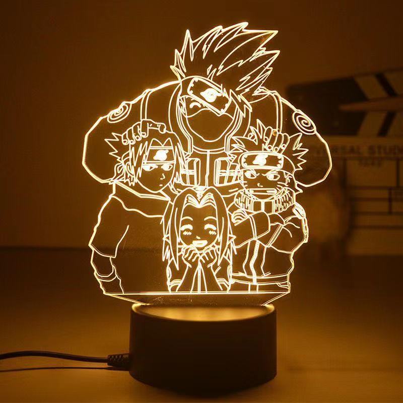 Anime Naruto Uzumaki LED Night Light  Kakashi Table lamp Toys Hatake Akatsuki Figures 3d Lamp Toys Birthday&amp;ChristmasGift